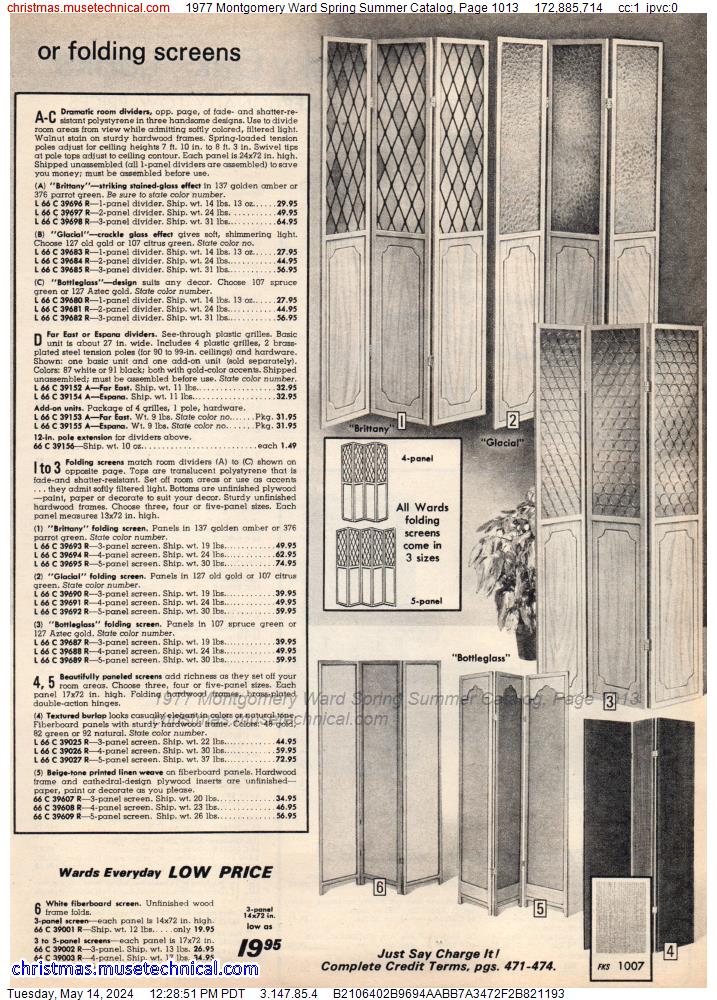 1977 Montgomery Ward Spring Summer Catalog, Page 1013