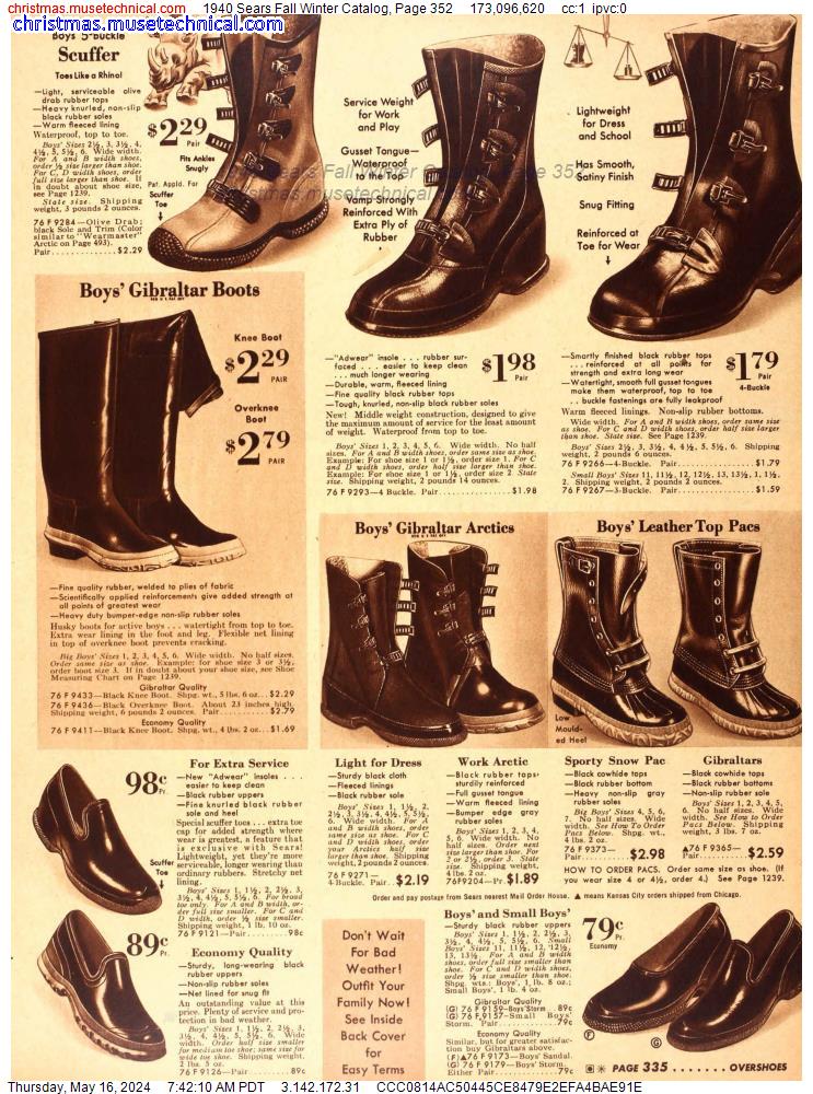1940 Sears Fall Winter Catalog, Page 352