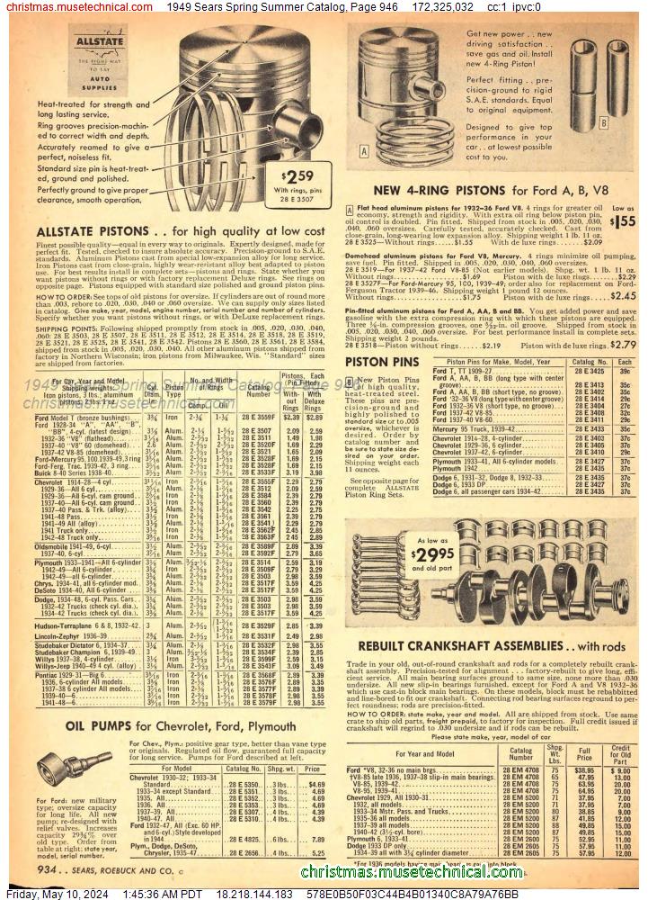 1949 Sears Spring Summer Catalog, Page 946