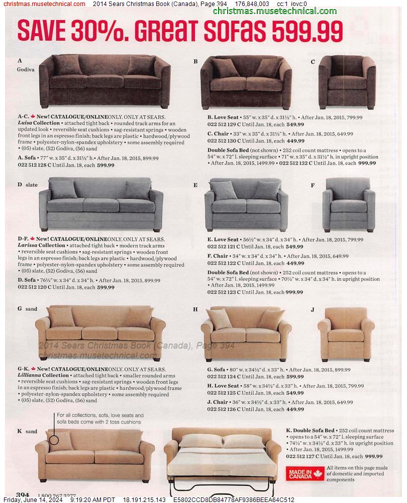 2014 Sears Christmas Book (Canada), Page 394