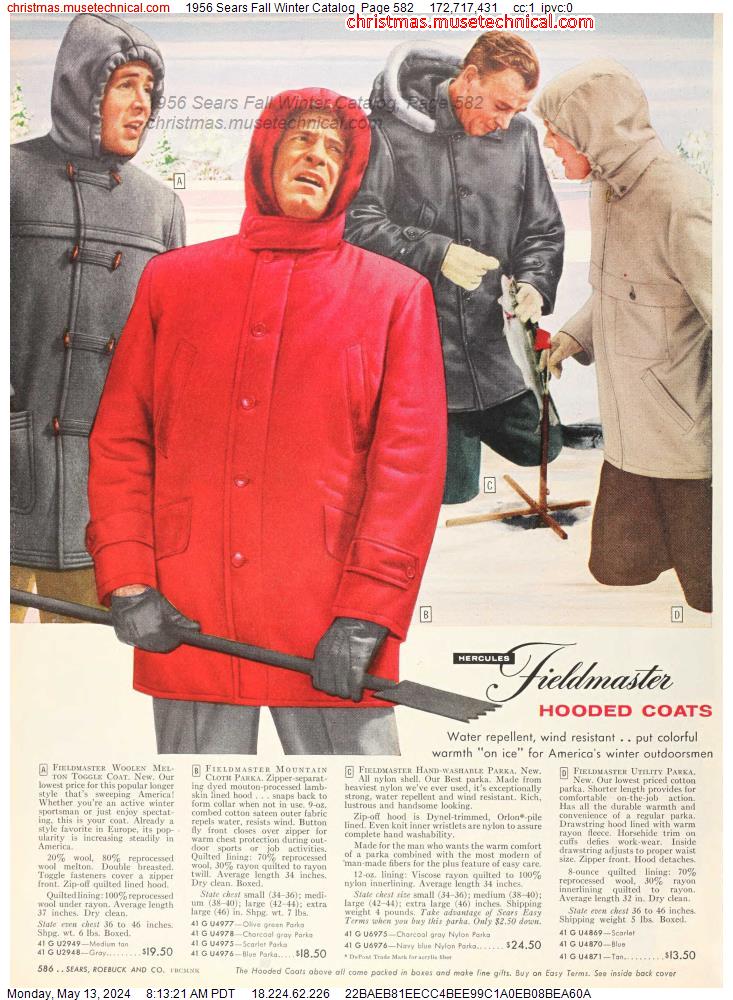1956 Sears Fall Winter Catalog, Page 582