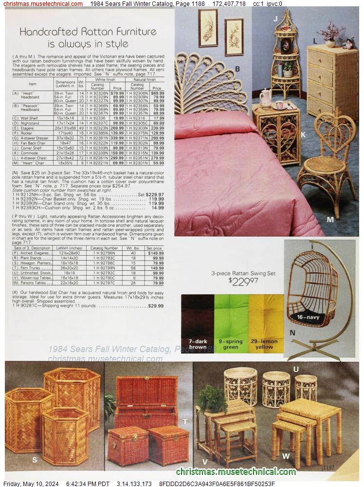 1984 Sears Fall Winter Catalog, Page 1188