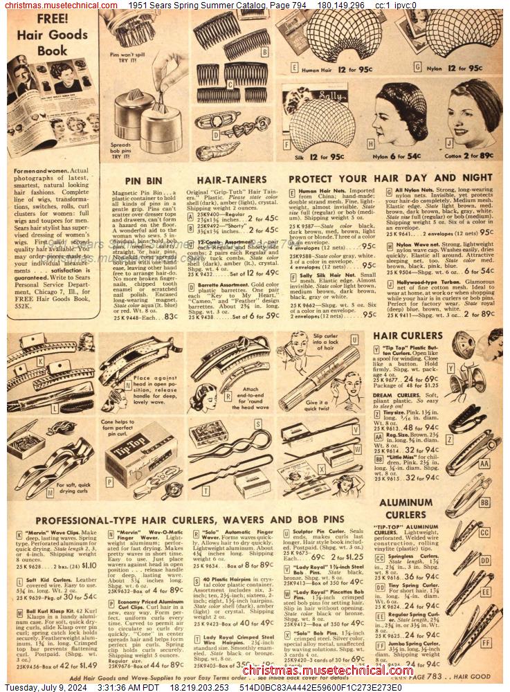 1951 Sears Spring Summer Catalog, Page 794