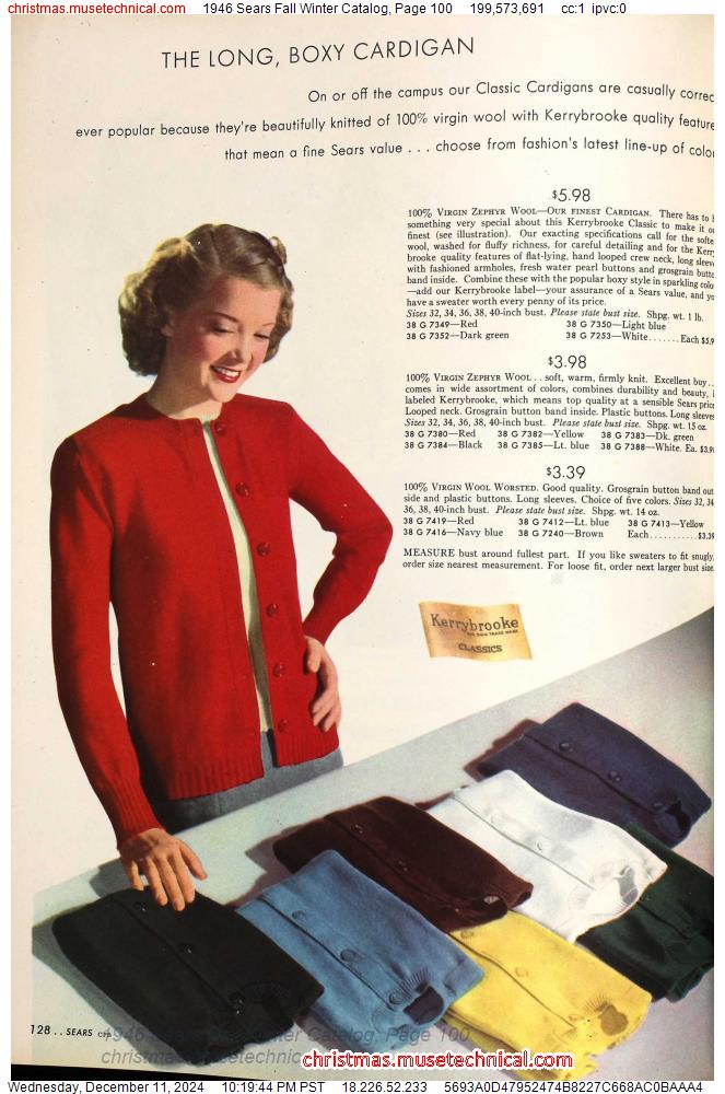 1946 Sears Fall Winter Catalog, Page 100