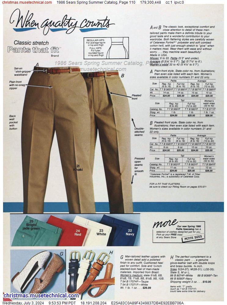 1986 Sears Spring Summer Catalog, Page 110