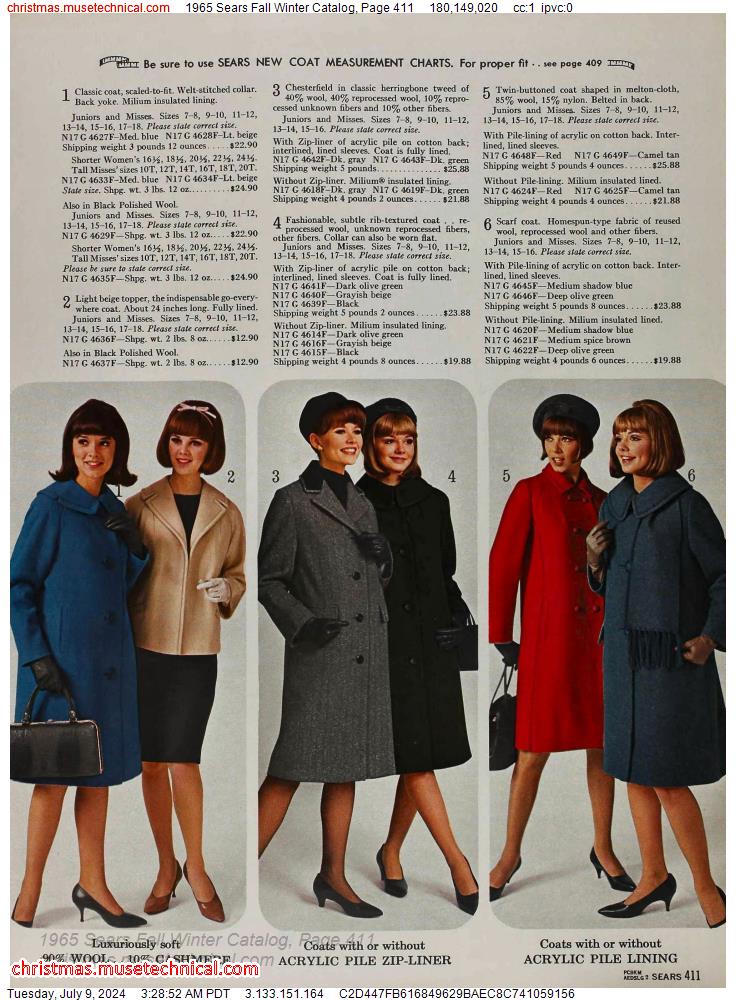 1965 Sears Fall Winter Catalog, Page 411