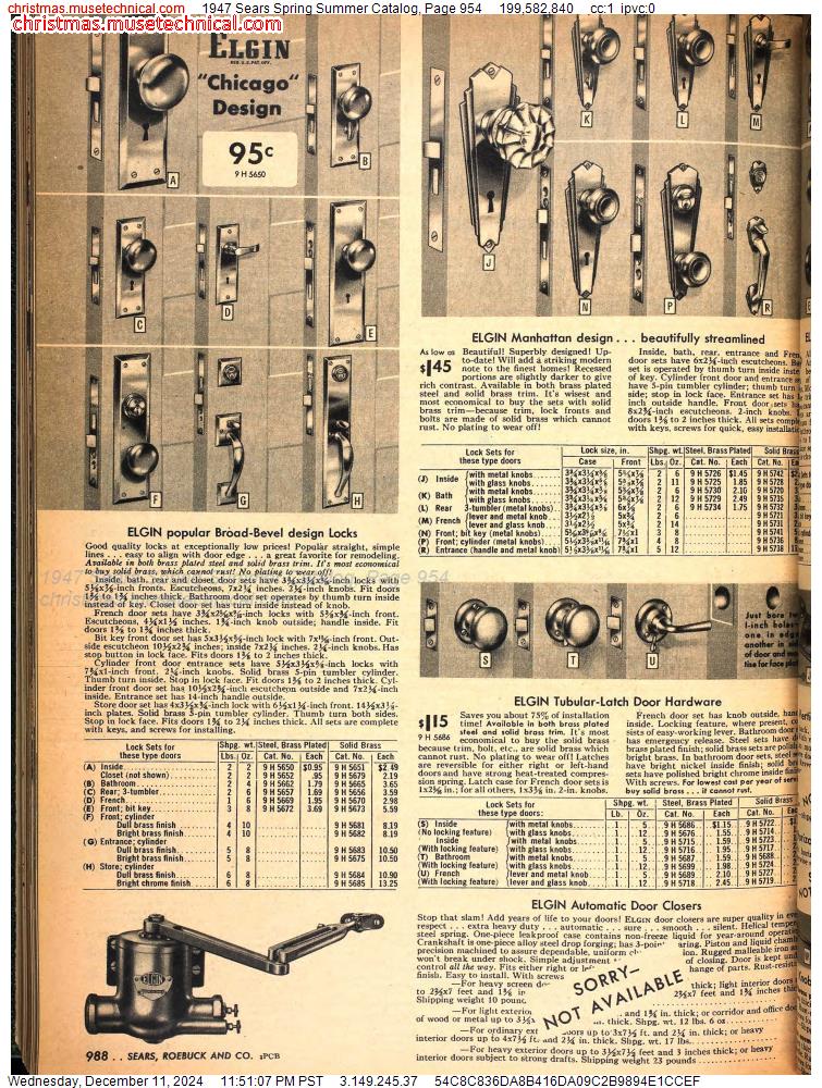 1947 Sears Spring Summer Catalog, Page 954