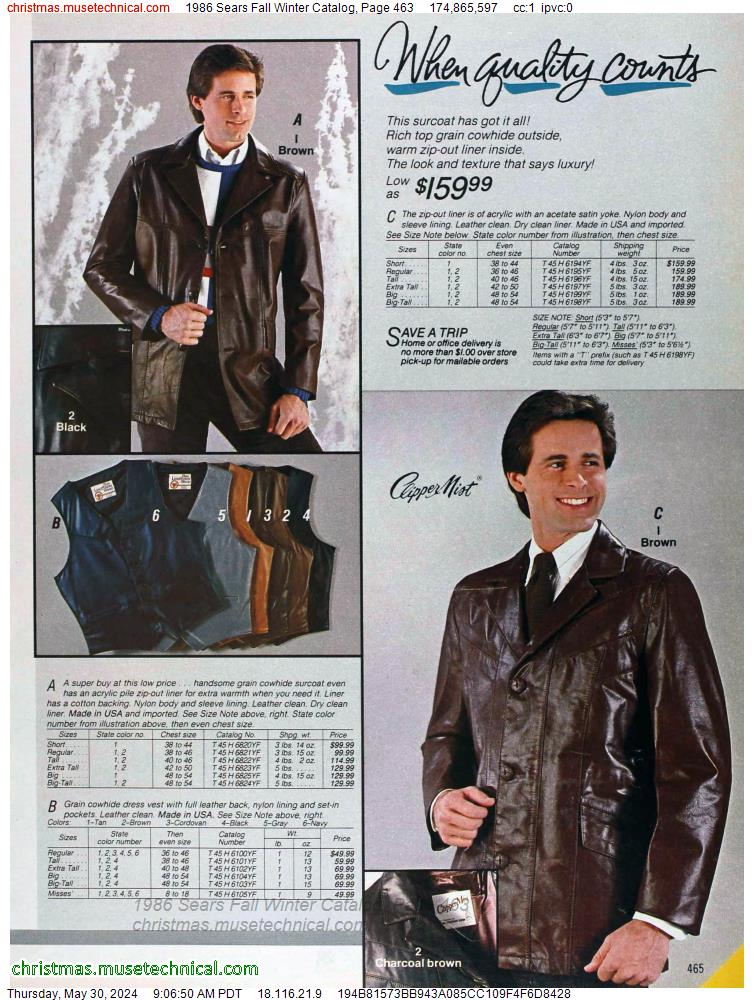 1986 Sears Fall Winter Catalog, Page 463