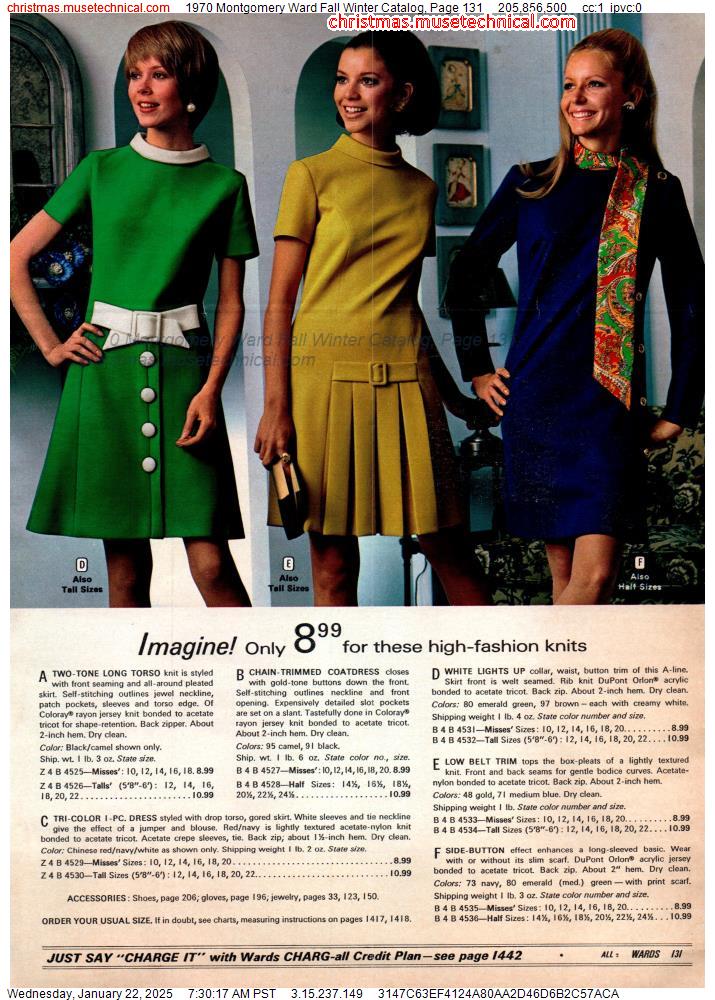 1970 Montgomery Ward Fall Winter Catalog, Page 131