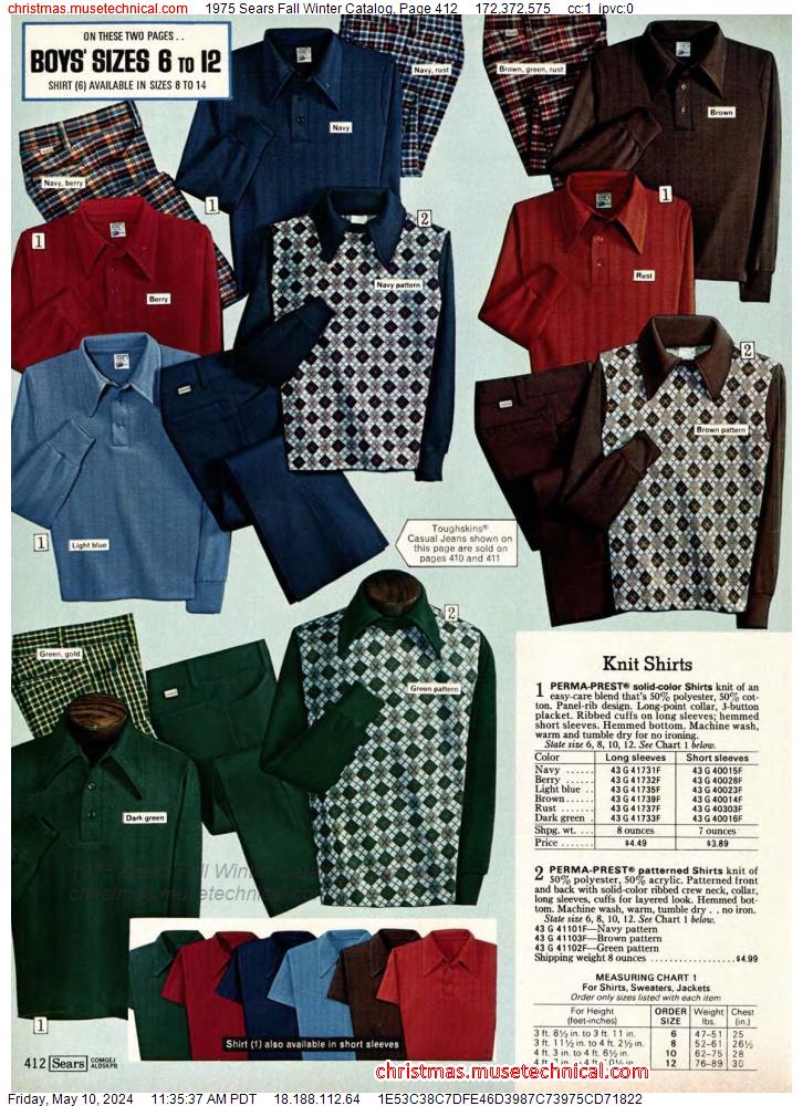 1975 Sears Fall Winter Catalog, Page 412