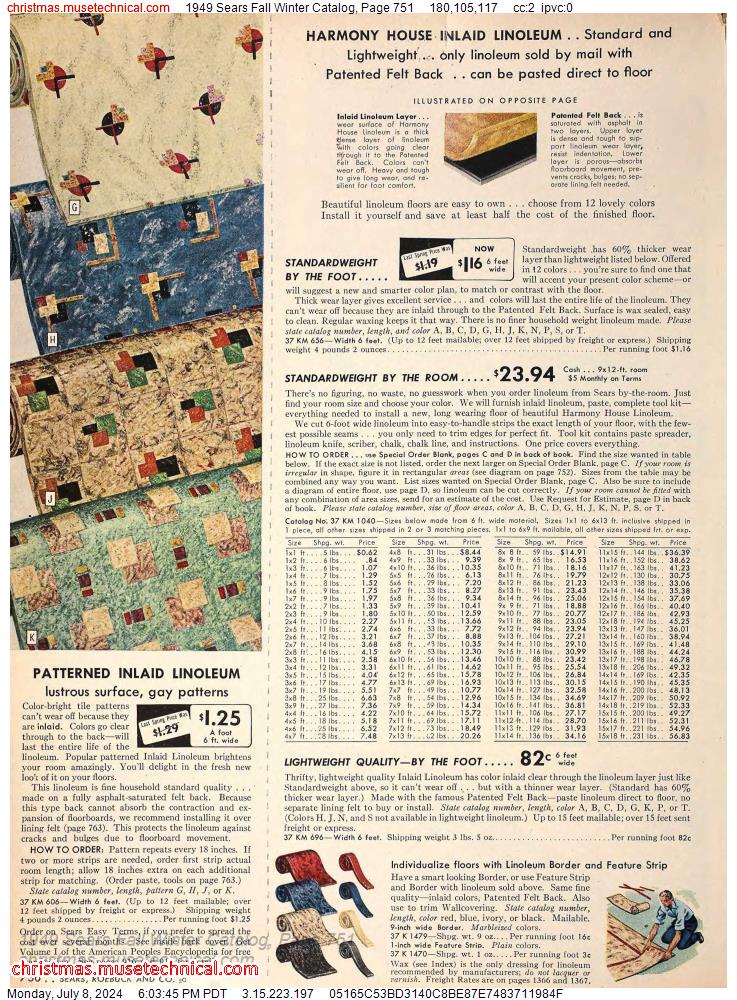 1949 Sears Fall Winter Catalog, Page 751