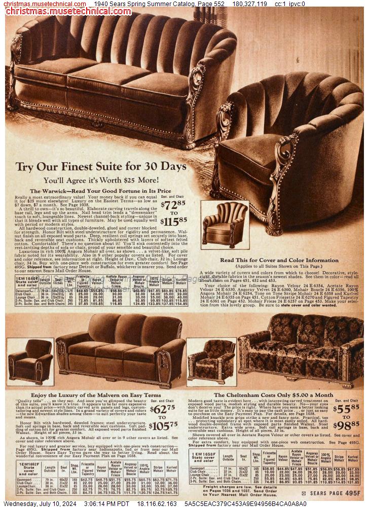 1940 Sears Spring Summer Catalog, Page 552