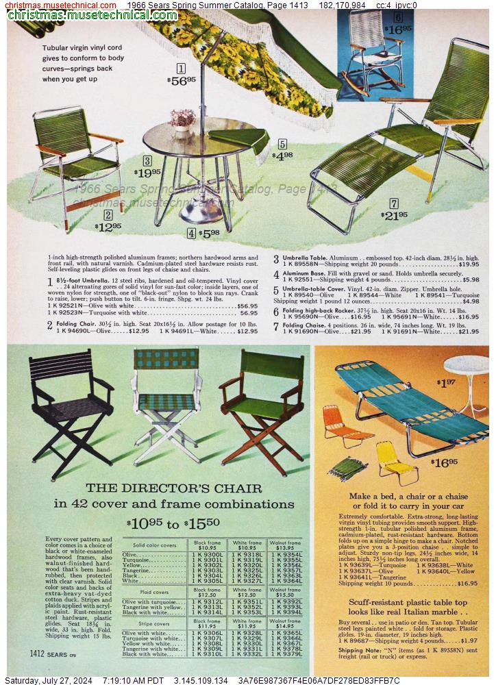 1966 Sears Spring Summer Catalog, Page 1413