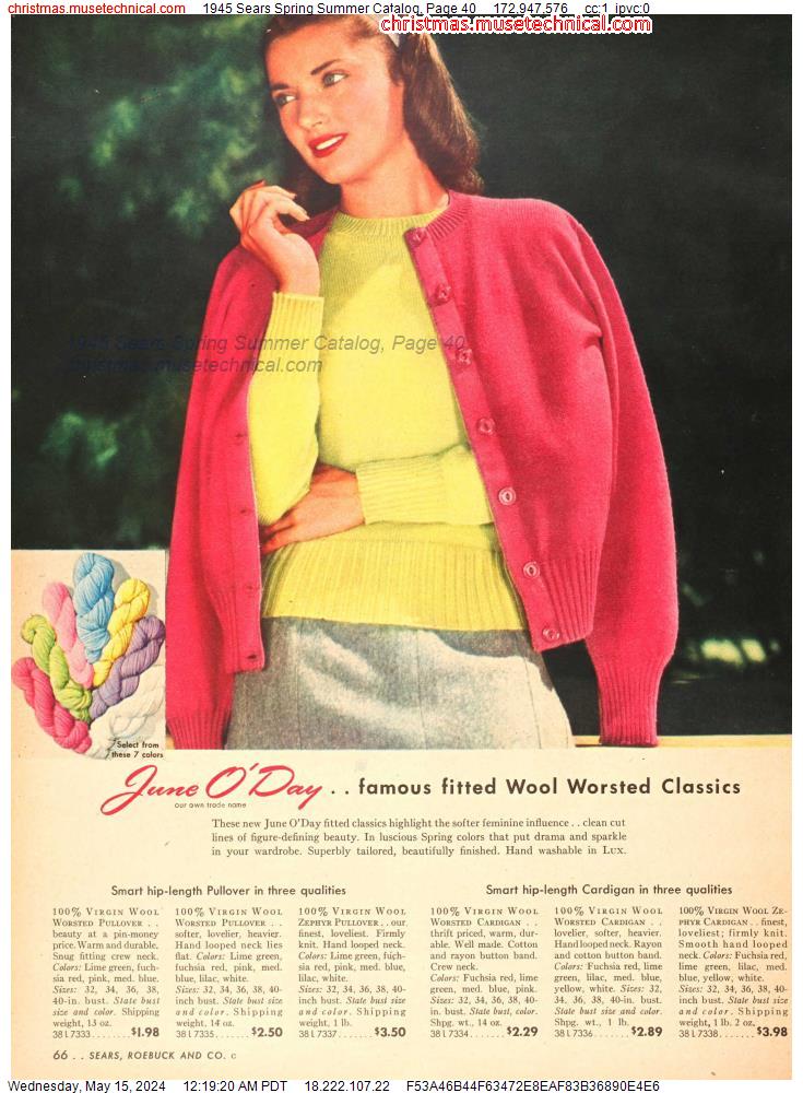 1945 Sears Spring Summer Catalog, Page 40