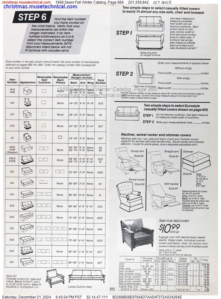 1988 Sears Fall Winter Catalog, Page 869