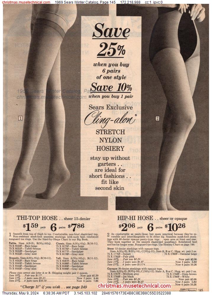1969 Sears Winter Catalog, Page 145
