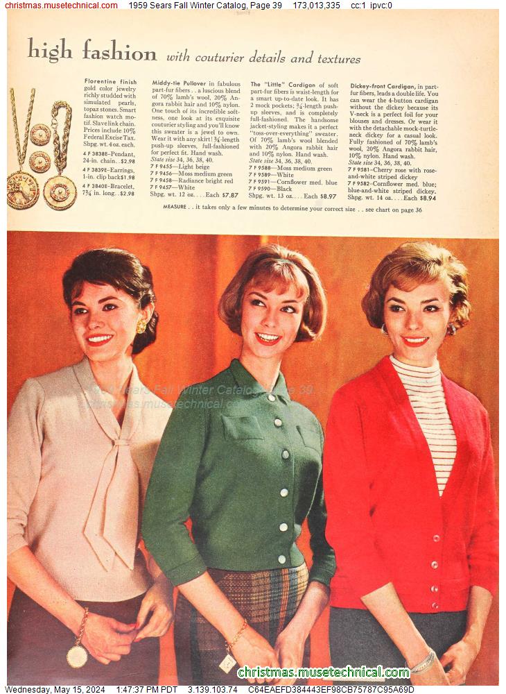 1959 Sears Fall Winter Catalog, Page 39