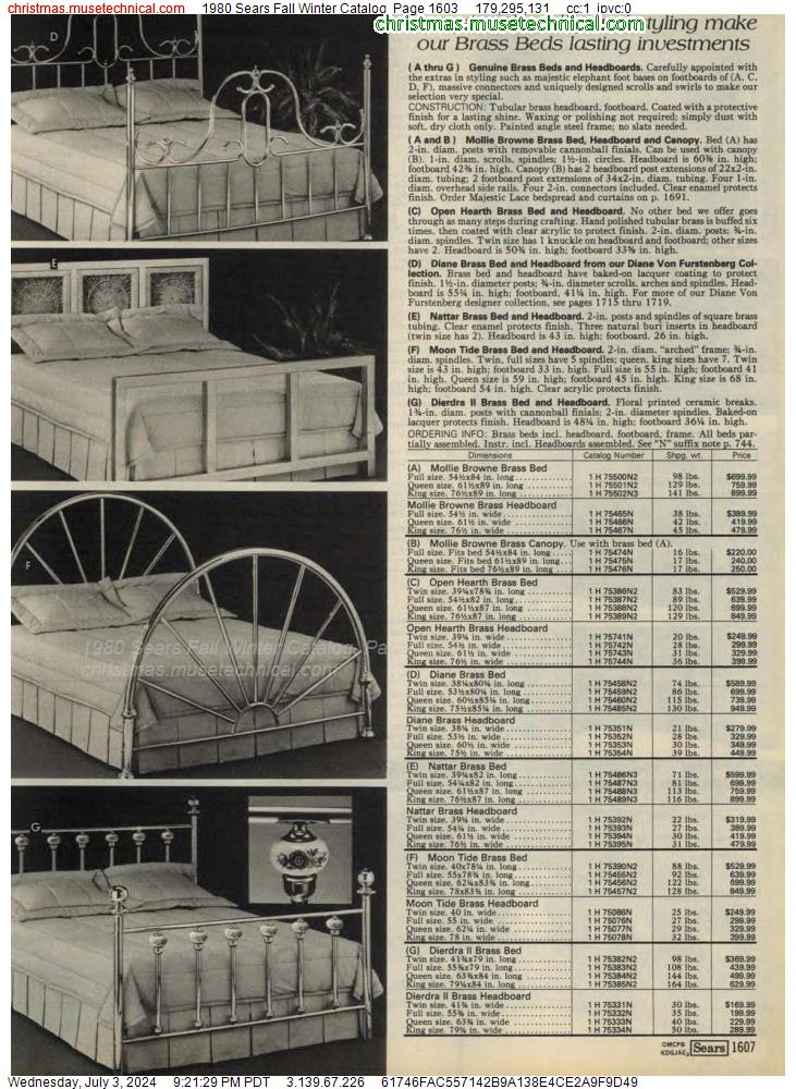 1980 Sears Fall Winter Catalog, Page 1603