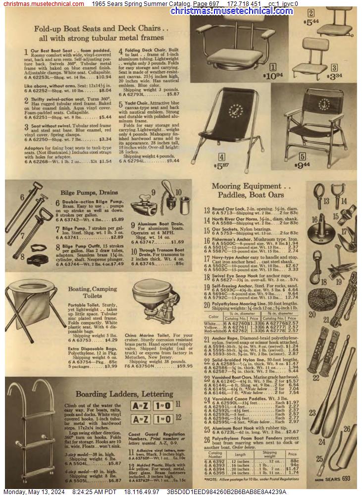 1965 Sears Spring Summer Catalog, Page 697
