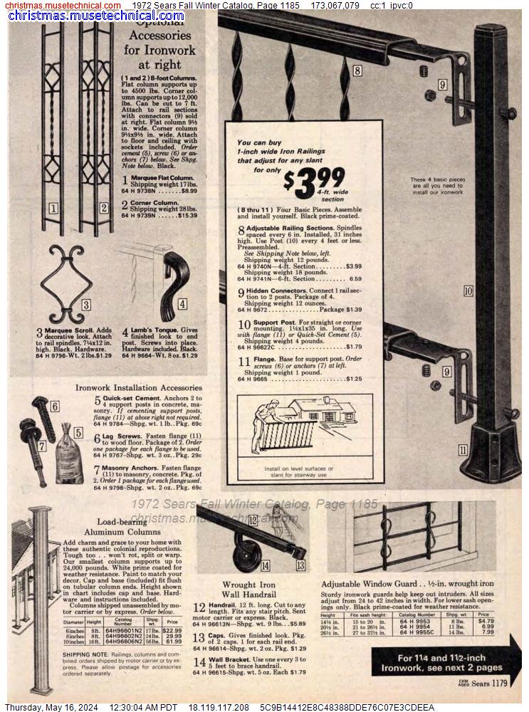 1972 Sears Fall Winter Catalog, Page 1185