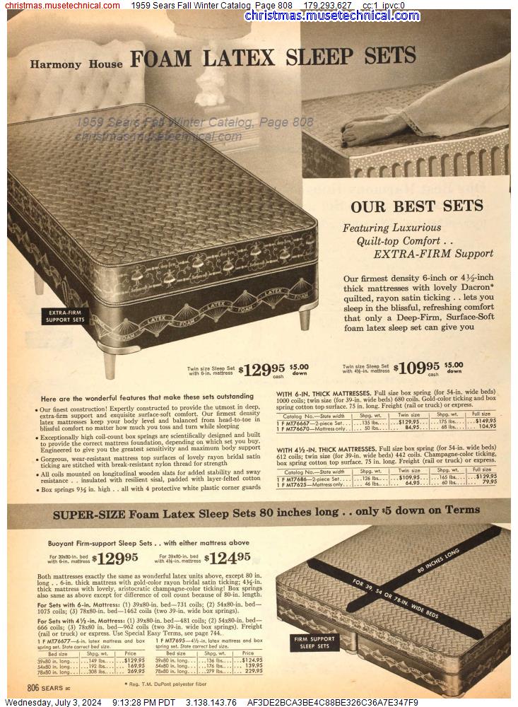 1959 Sears Fall Winter Catalog, Page 808