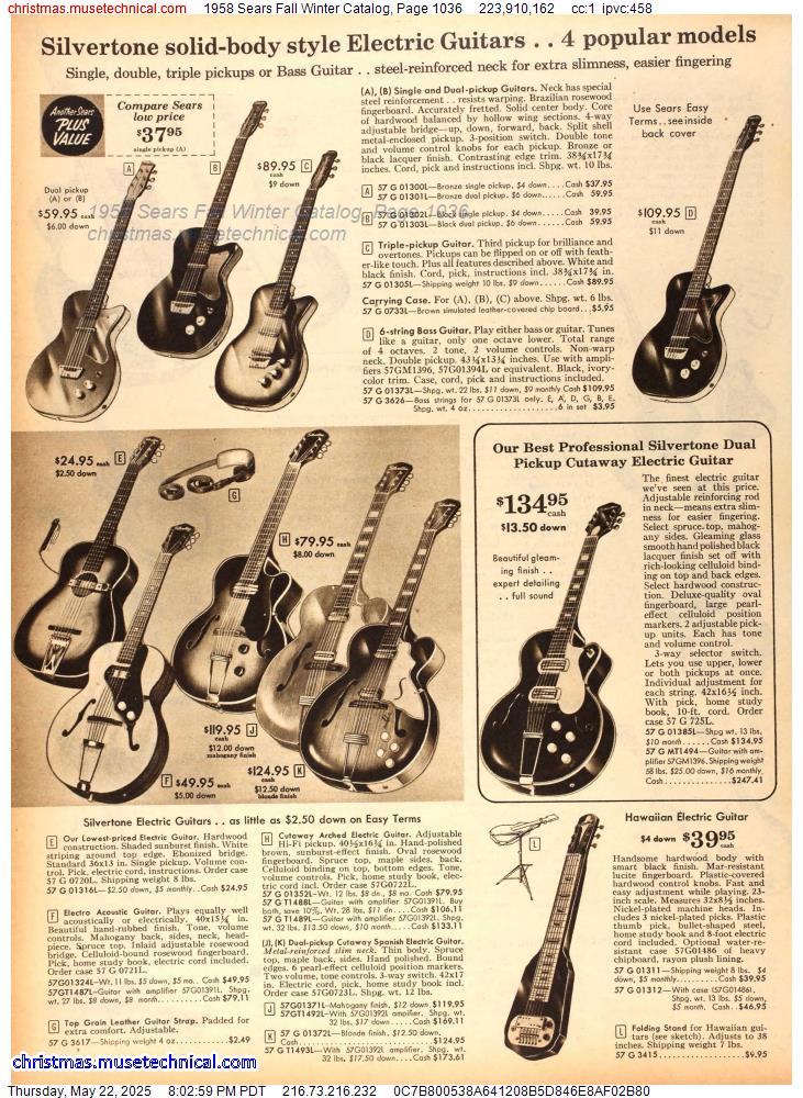 1958 Sears Fall Winter Catalog, Page 1036