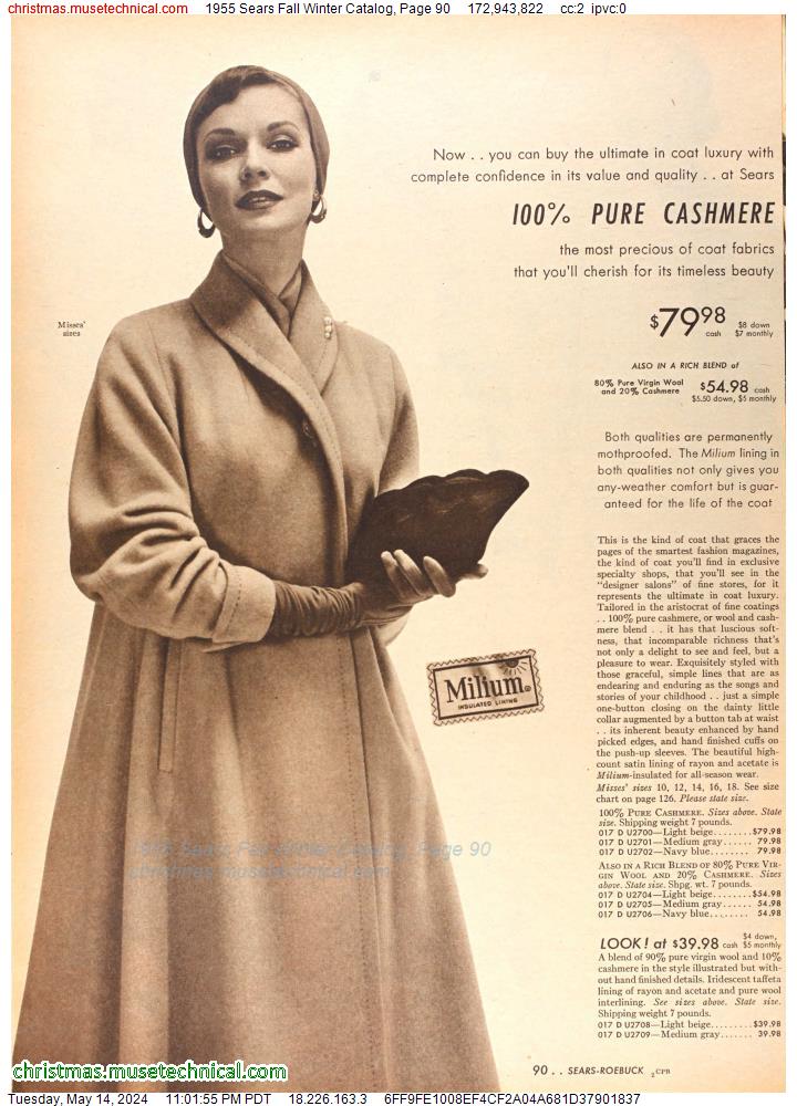 1955 Sears Fall Winter Catalog, Page 90