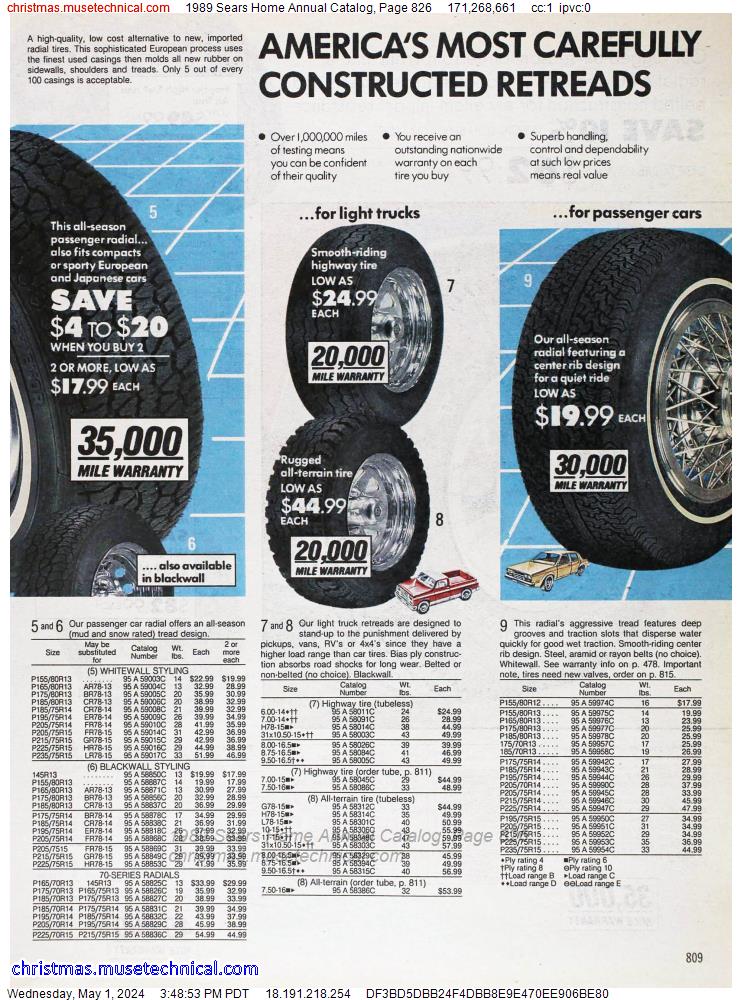 1989 Sears Home Annual Catalog, Page 826