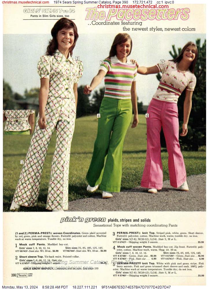 1974 Sears Spring Summer Catalog, Page 390