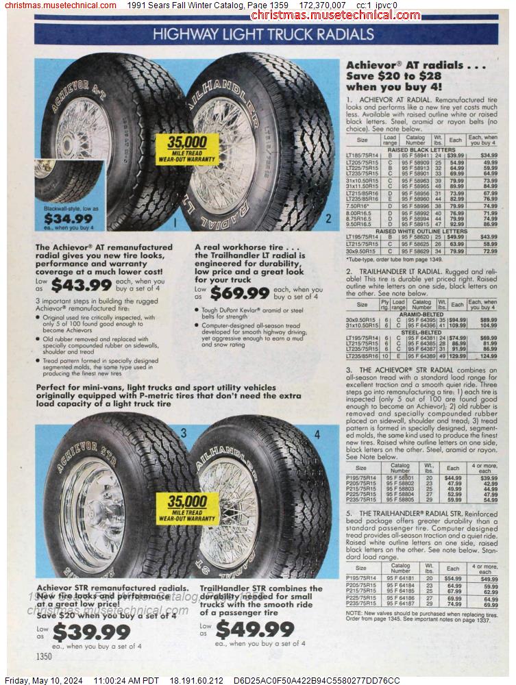 1991 Sears Fall Winter Catalog, Page 1359