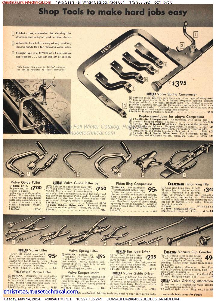 1945 Sears Fall Winter Catalog, Page 604