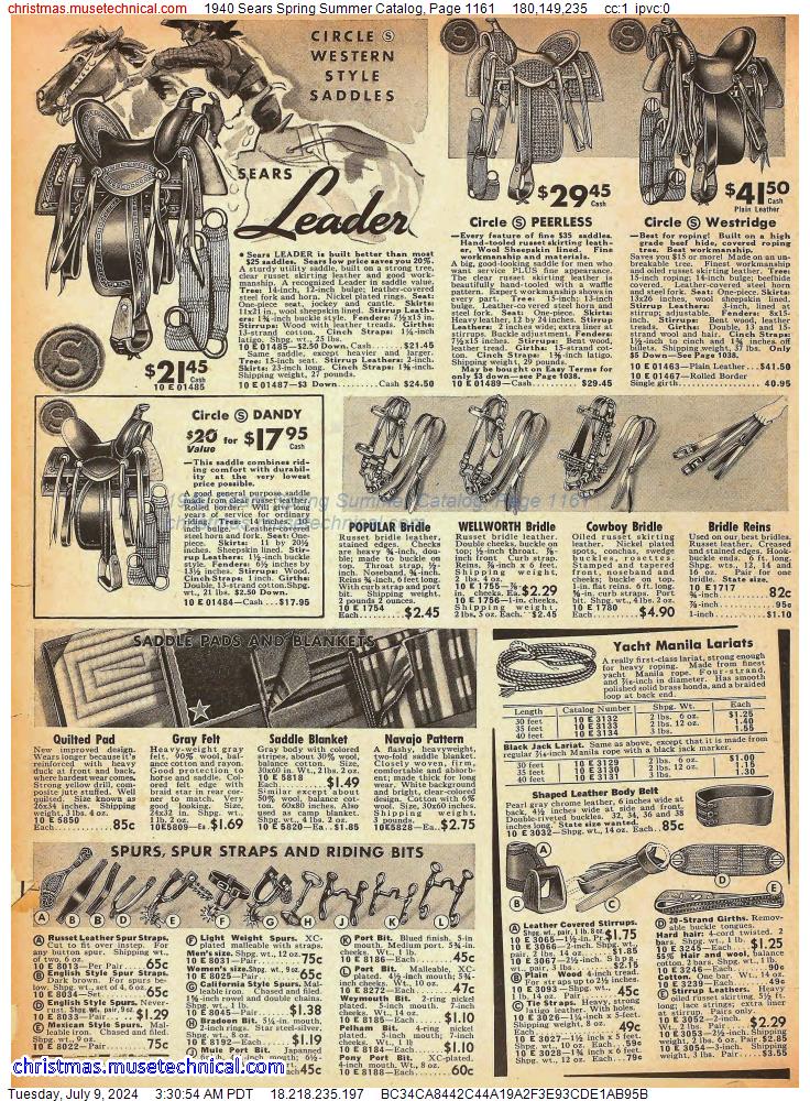 1940 Sears Spring Summer Catalog, Page 1161