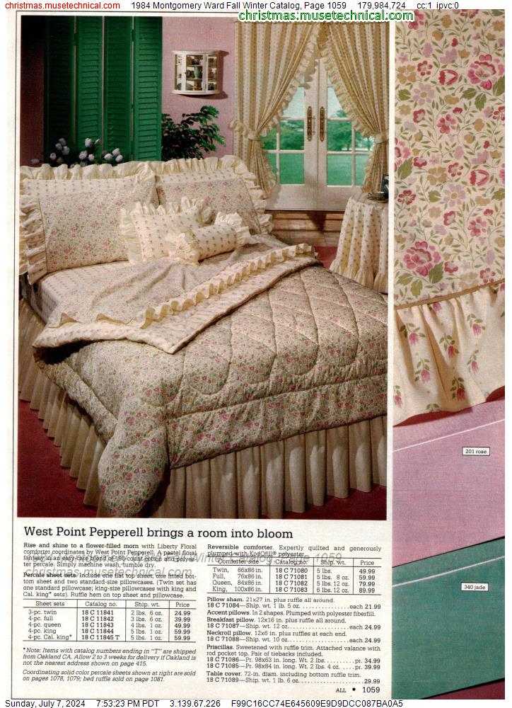 1984 Montgomery Ward Fall Winter Catalog, Page 1059
