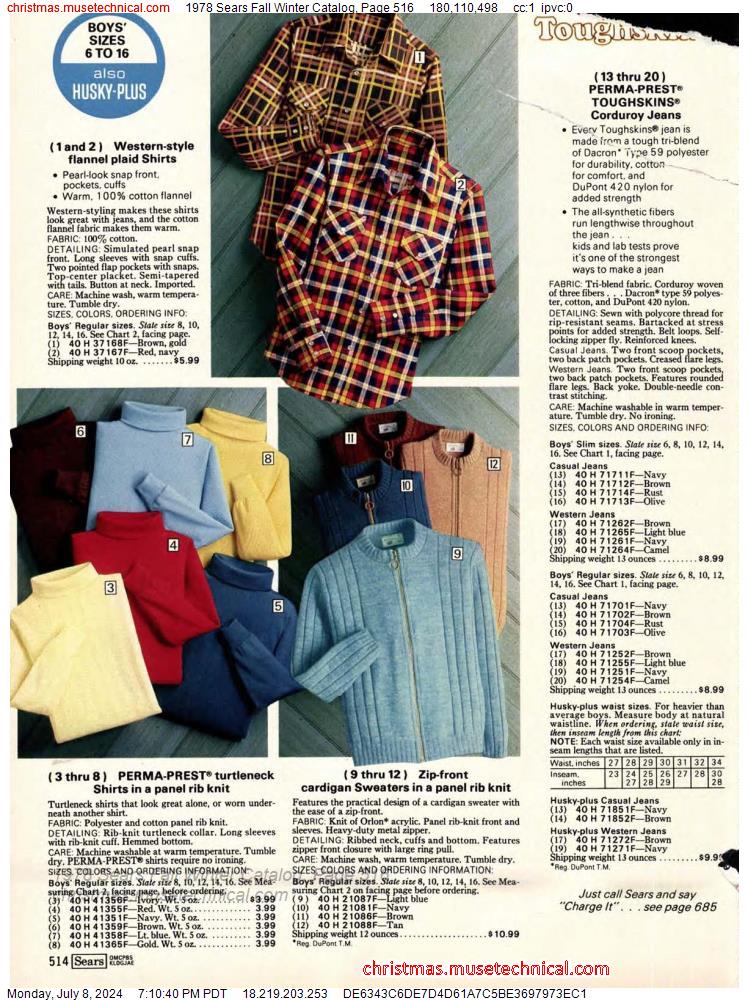 1978 Sears Fall Winter Catalog, Page 516