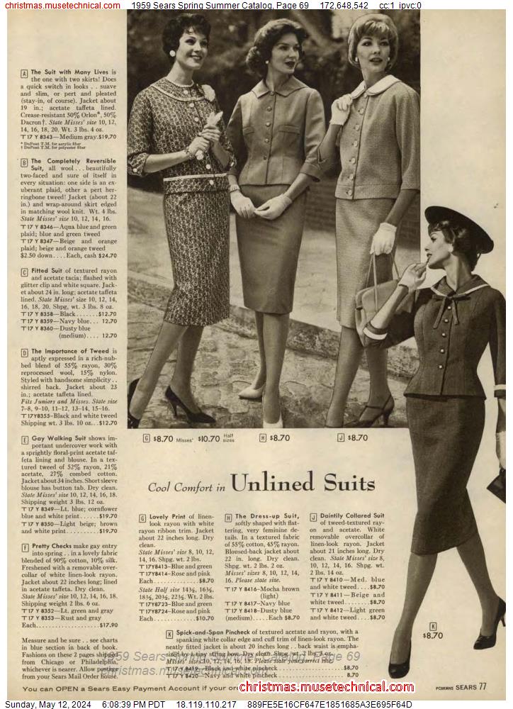 1959 Sears Spring Summer Catalog, Page 69