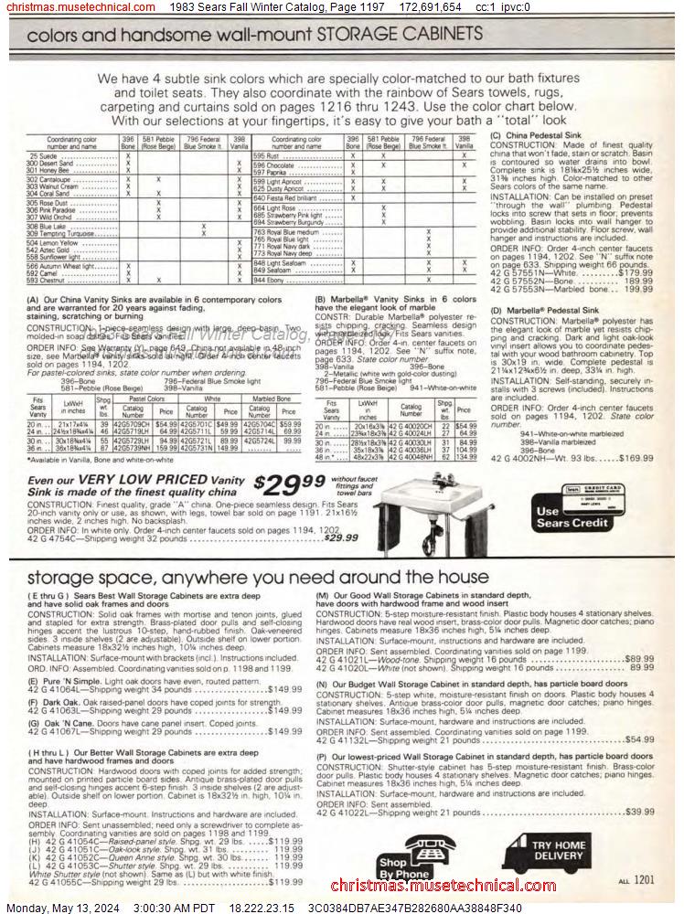 1983 Sears Fall Winter Catalog, Page 1197