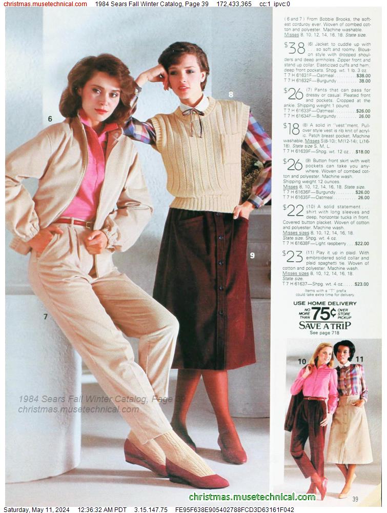 1984 Sears Fall Winter Catalog, Page 39 - Catalogs & Wishbooks