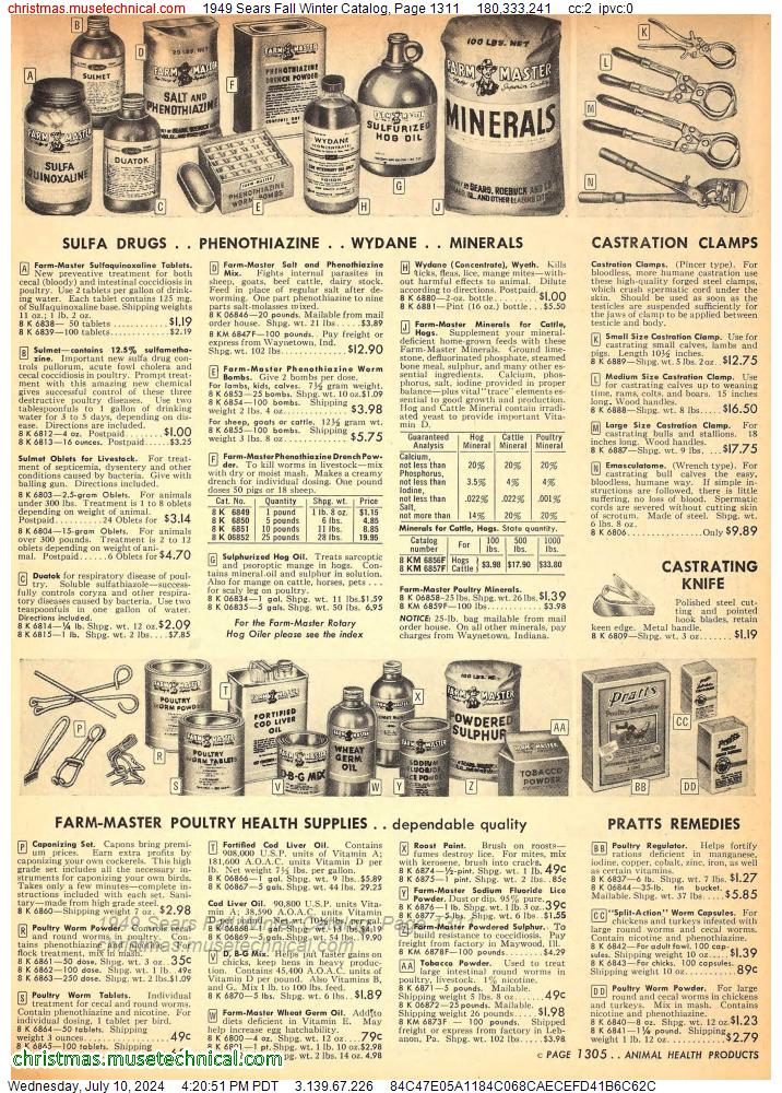 1949 Sears Fall Winter Catalog, Page 1311
