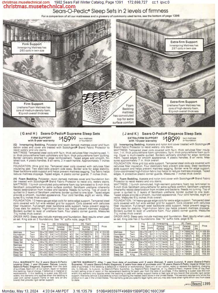1982 Sears Fall Winter Catalog, Page 1391