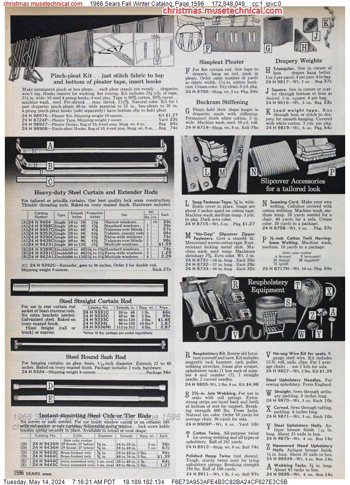 1966 Sears Fall Winter Catalog, Page 1596