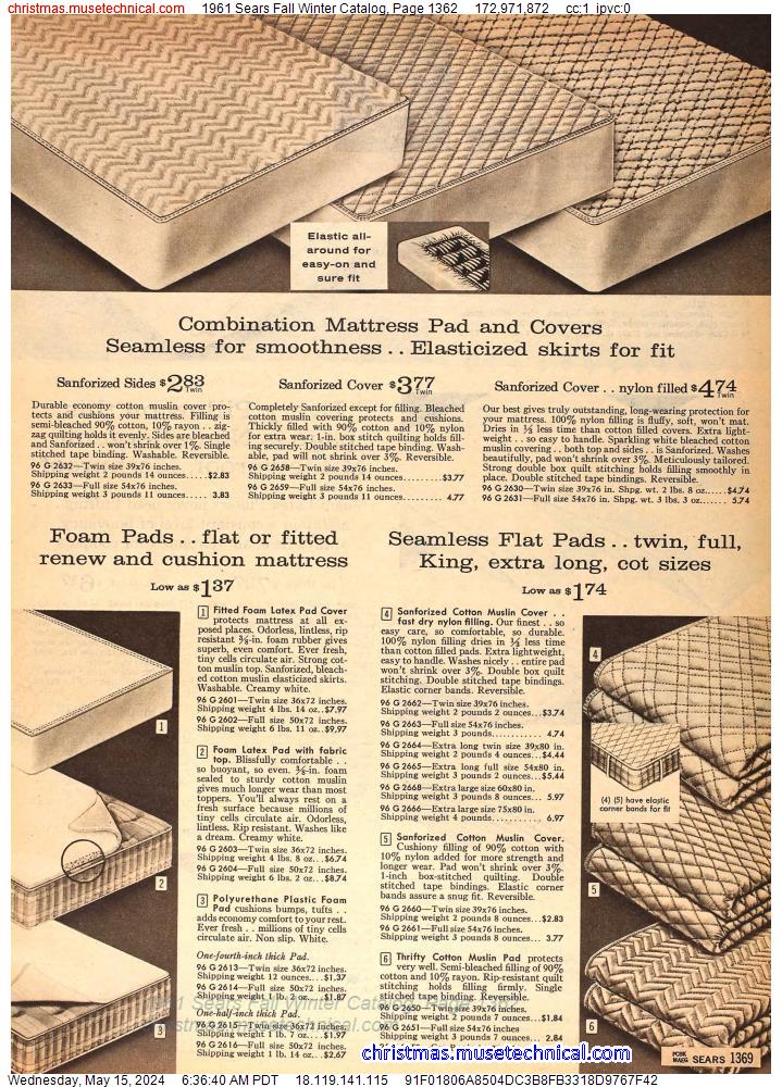 1961 Sears Fall Winter Catalog, Page 1362