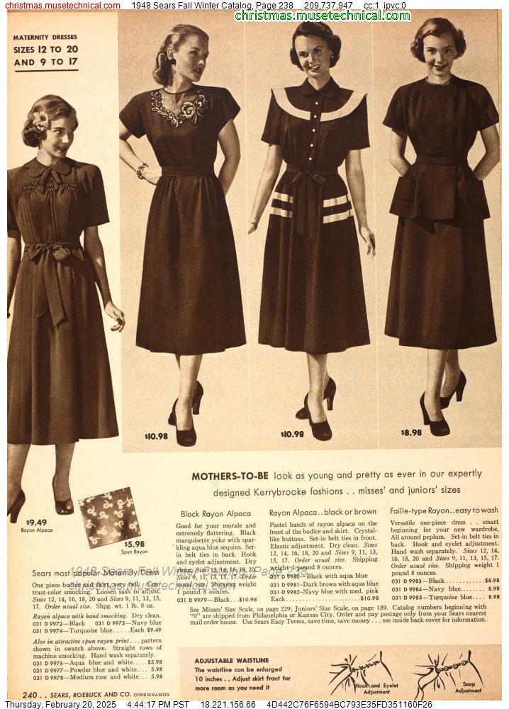 1948 Sears Fall Winter Catalog, Page 238