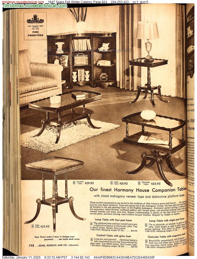 1947 Sears Fall Winter Catalog, Page 824