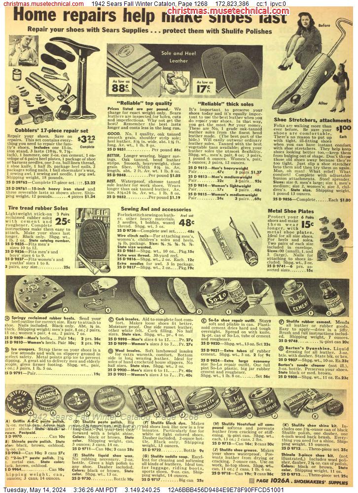 1942 Sears Fall Winter Catalog, Page 1268
