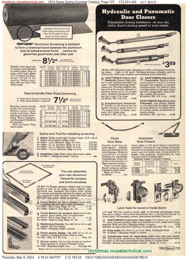 1974 Sears Spring Summer Catalog, Page 727