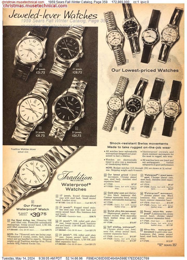 1959 Sears Fall Winter Catalog, Page 359