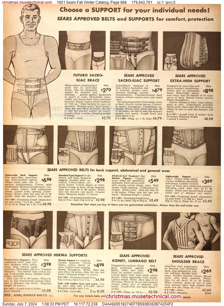 1951 Sears Fall Winter Catalog, Page 988