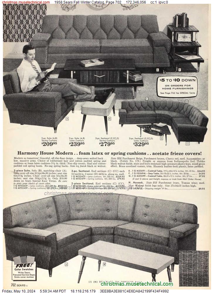 1958 Sears Fall Winter Catalog, Page 702