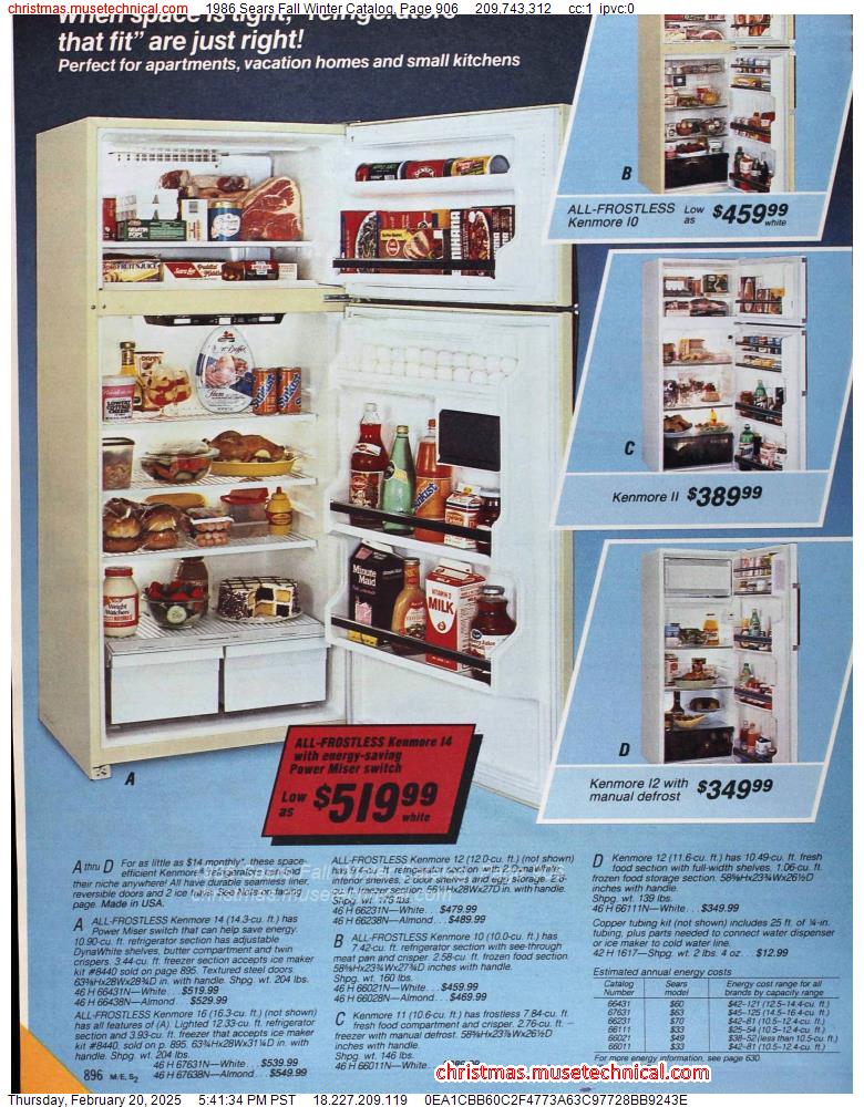 1986 Sears Fall Winter Catalog, Page 906