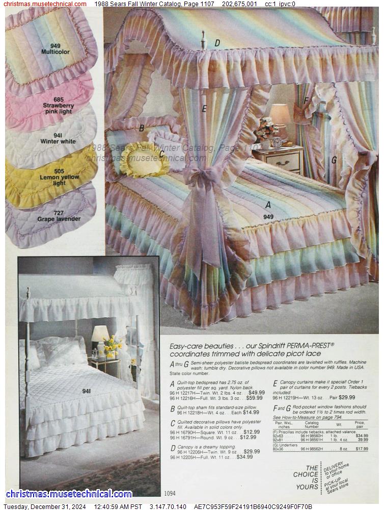 1988 Sears Fall Winter Catalog, Page 1107